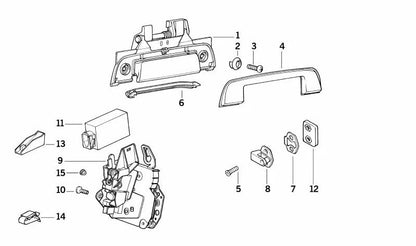 Manilla exterior derecha para BMW Serie 3 E36 (OEM 51221960826). Original BMW.