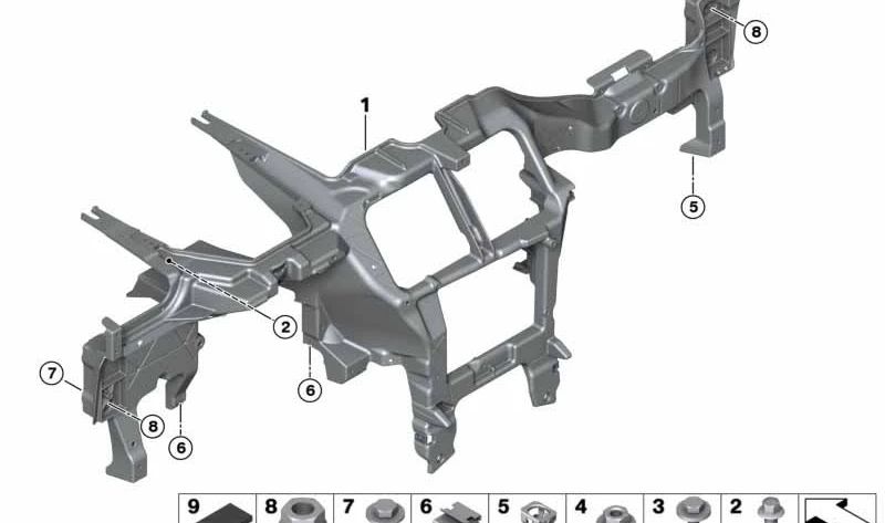 Soporte para salpicadero OEM 51459258547 para BMW F15, F85, F16, F86. Original BMW.