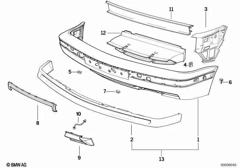 Cuña para BMW Serie 3 E30, Serie 5 E34, Serie 8 E31 (OEM 51112239702). Original BMW.