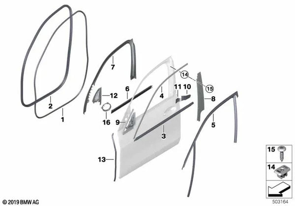 Fugendichtung A-Säule derecha para BMW X6 F96, G06 (OEM 51769465618). Original BMW.