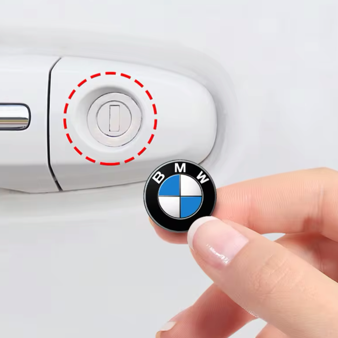 Tapas de Cerradura y Manija con Logo BMW para Puertas de Coche - Pack de 2 Unidades