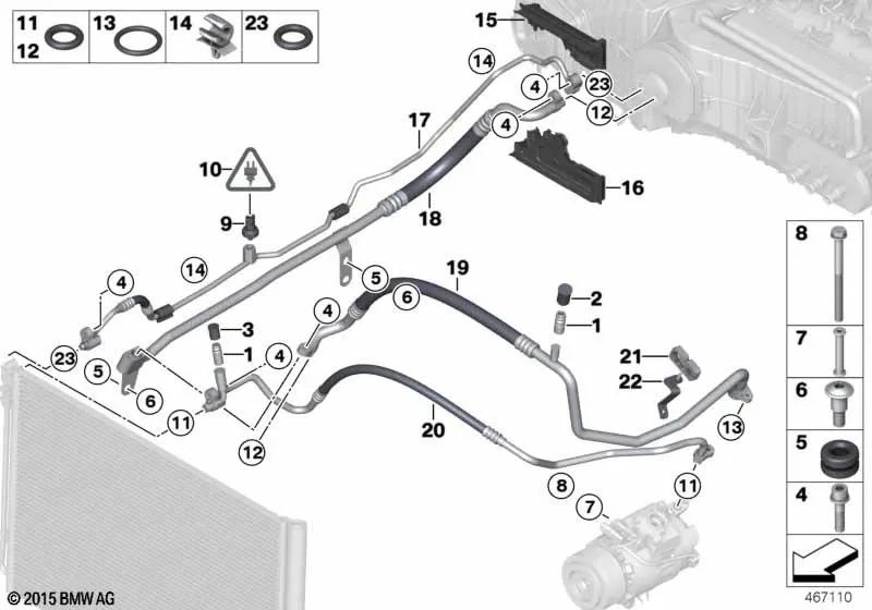 BMW -Unterstützung 5 F07, F10, F11 (OEM 64539227165). Original BMW