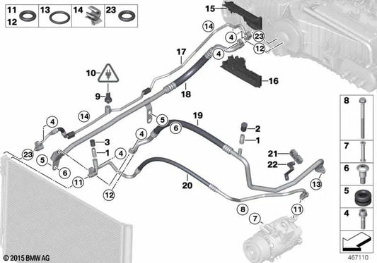 Soporte para BMW Serie 5 F07, F10, F11 (OEM 64539227165). Original BMW