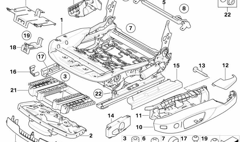 Meccanismo elettrico OEM sedile destro 52109133420 per BMW E88. BMW originale.