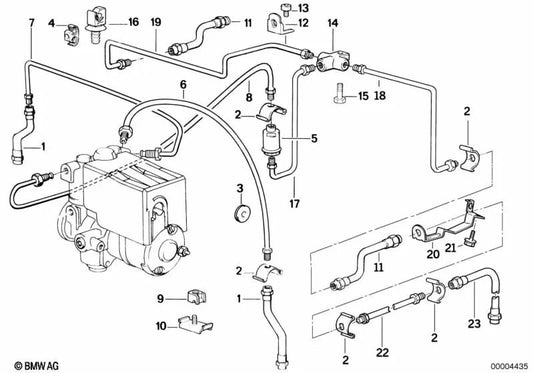 Brake hose for BMW E36, E46, E90, E91 (OEM 34321160240). Original BMW.