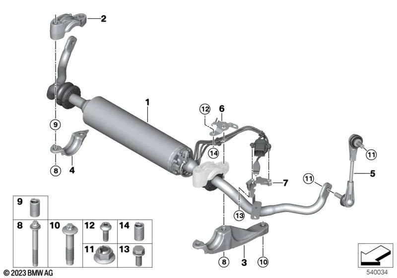 Inserto de rosca Heli-Coil para BMW F90, G30, G31, G38, G60, G32, G70, F91, G14, G15, I20 (OEM 31106868499). Original BMW