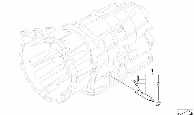 Juego de Eje Selectora para BMW Serie 1 E81, E82, E87N, E88, Serie 3 E90, E91, E92, E93, X1 E84 (OEM 24507581596). Original BMW