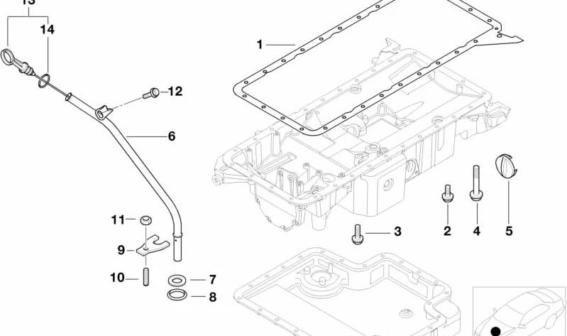 Tubo guía OEM 11431407900 para BMW Z8 (E52). Original BMW