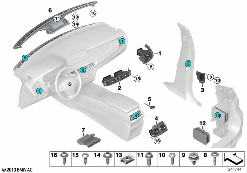 Calefacción adicional eléctrica derecha para BMW E70, F15, F85, E71, F16, F86 (OEM 64116954488). Original BMW.