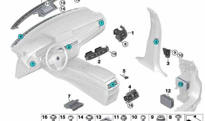 Calefacción adicional eléctrica izquierda para BMW X5 E70, F15, F85, X6 E71, F16 (OEM 64116954487). Original BMW