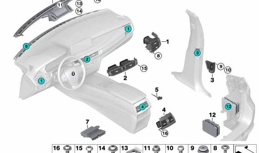 Rejilla de ventilación de aire fresco izquierda OEM 64229279150 para BMW F15, F85, F16, F86. Original BMW