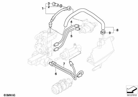 Hydraulic pipe set for BMW 3 Series E46 (OEM 23427507028). Original BMW.