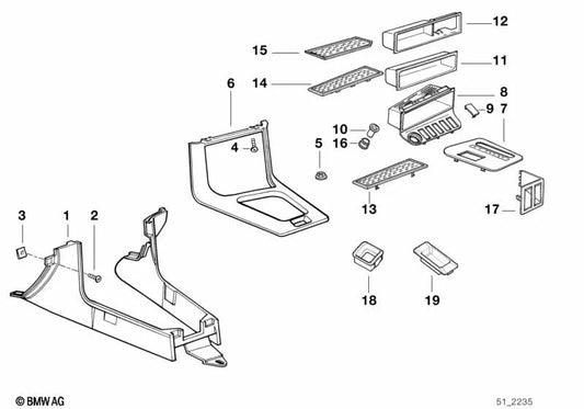 Seleção deixando o Eveloder para BMW E36 (OEM 51168132982). BMW original