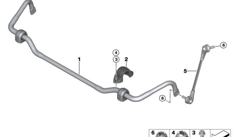 Estabilizadora Delantera Derecha OEM 31306893360 para BMW G42, G20, G21, G28, G22, G23, G26. Original BMW