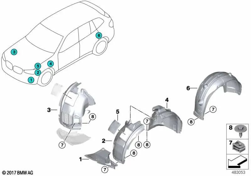 Cubierta inferior derecha para BMW X3 G01, X4 G02 (OEM 51717445680). Original BMW.