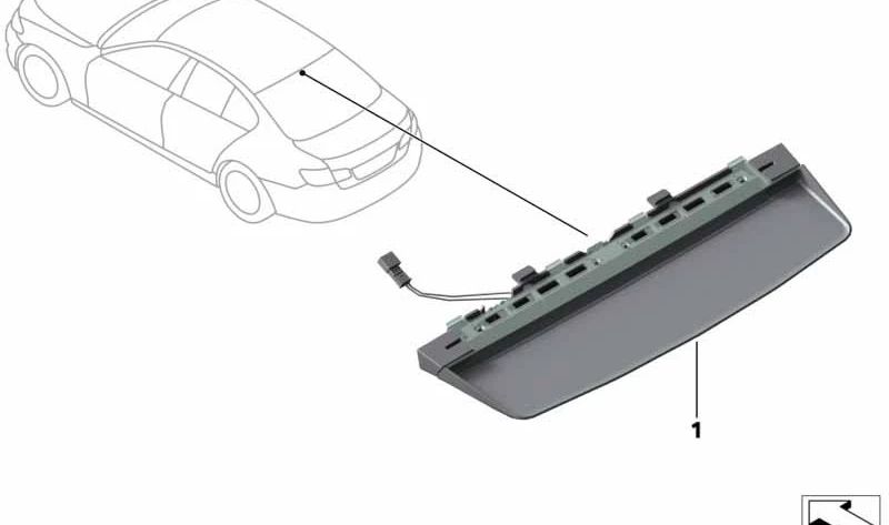 Tercera luz de freno OEM 63257230799 para BMW F10, F18. Original BMW