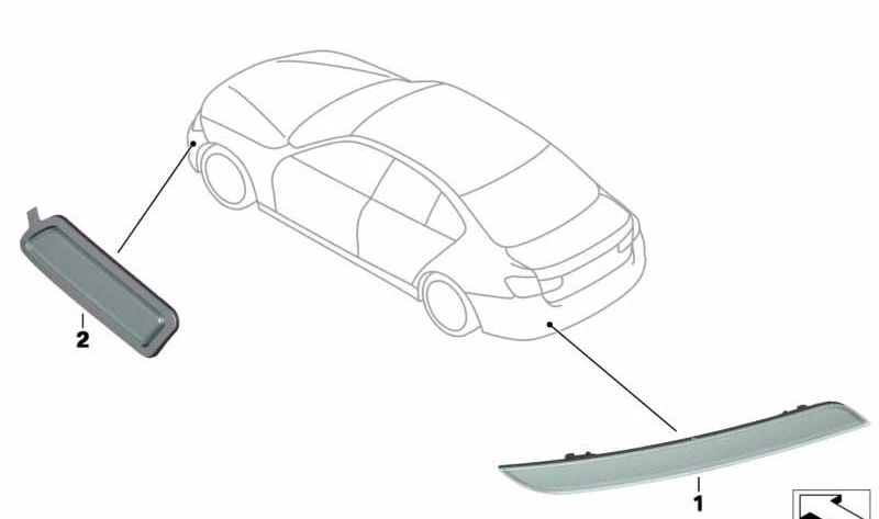 Right Side Marker Light for BMW 3 Series F30, F31 (OEM 63147847206). Original BMW