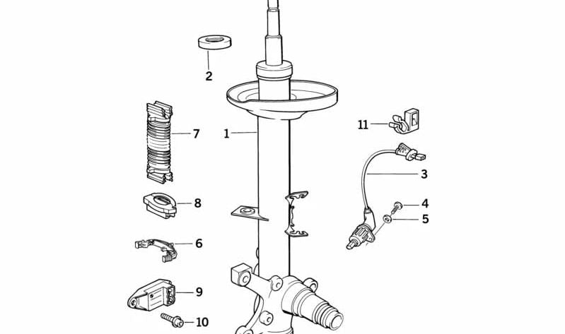 Shrope anteriore destra per la Serie BMW 8 E31 (OEM 31311139654). BMW originale