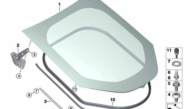 Junta de la puerta trasera para BMW i Series I12, I12N (OEM 51007404717). Original BMW.