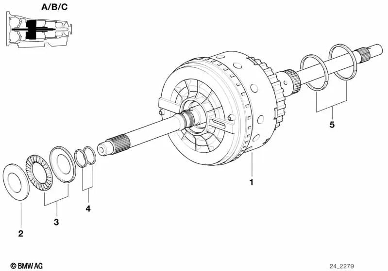 Rechteckiger Ring für BMW E34, E39, E32, E38, E31 (OEM 24231421565). Original BMW