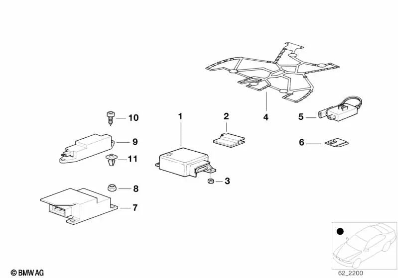 Sensorpad zur Beifahrersitzerkennung für BMW 3er E36 (OEM 65778379556). Original BMW.