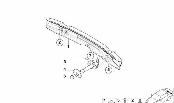 Amortiguador trasero derecho parachoques OEM 51127055338 para BMW E46. Original BMW