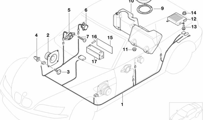 Altavoz de Medios para BMW F07, F10, F11, F06, F12, F13, F01N, F02N (OEM 65108400234). Original BMW