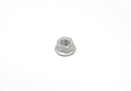 Hexagonal nut with flange for BMW 1 F40 series, F52, series 2 F44, F45, F46, U06, Series 3 E36, E46, E90, E92, E93, Series 5 E34, E39, E60, E61, Series 6 E63, E64, Series 7 E38, E65, E66, X1 F48, F39, X3 E83, X5 E53, E70, F15, F85, X6 E71, F16, F86, Z