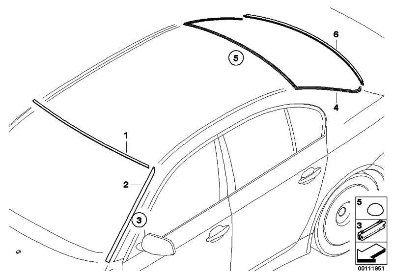 Tira Junta Lateral Colectora De Agua Cristal Delantero Para Bmw E60 E61 . Original Recambios