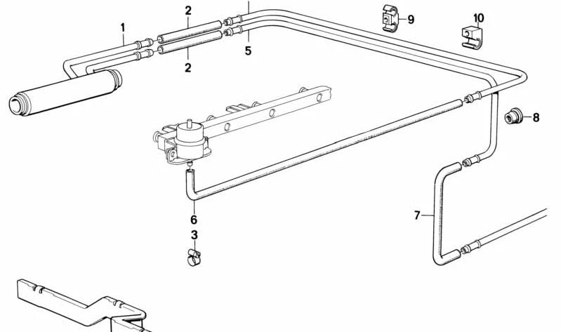 Tubería de combustible para BMW Serie 5 E28 (OEM 16121179200). Original BMW