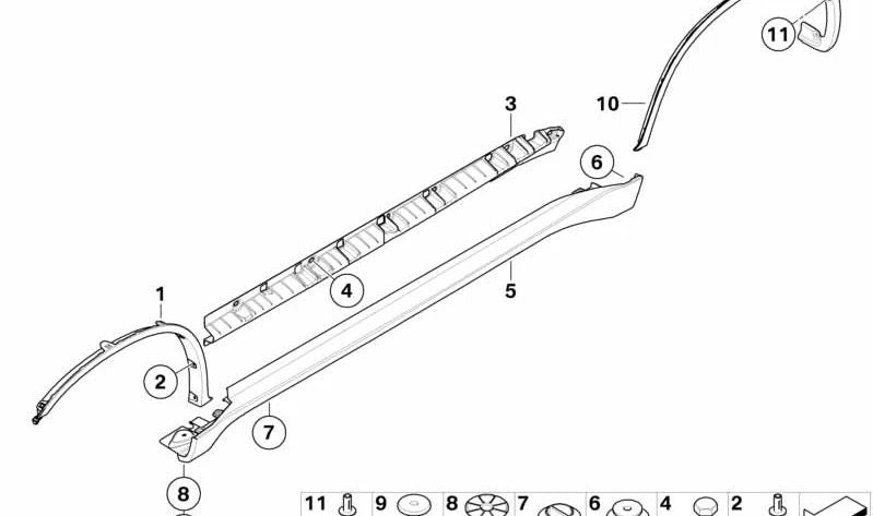 M molding cover for BMW X6 E71 (OEM 51777217892). Genuine BMW