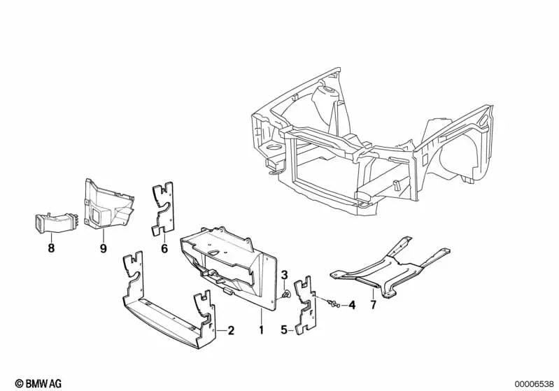 Rechter Luftkanal für BMW E30 (OEM 51711979140). Original BMW