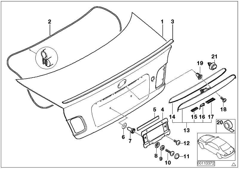 Agarradero Tirador Tapa Apertura Maletero Para Bmw E46 Coupe. Original Recambios