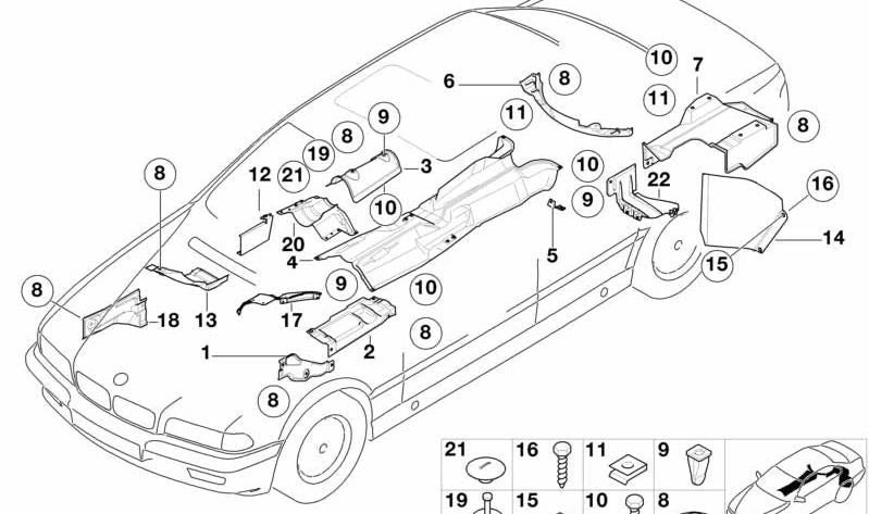 Aislamiento térmico para BMW E38 (OEM 51488203386). Original BMW