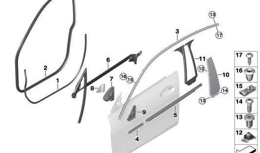 OEM Rack do alto -falante direito 51339875706 para BMW F44. BMW original