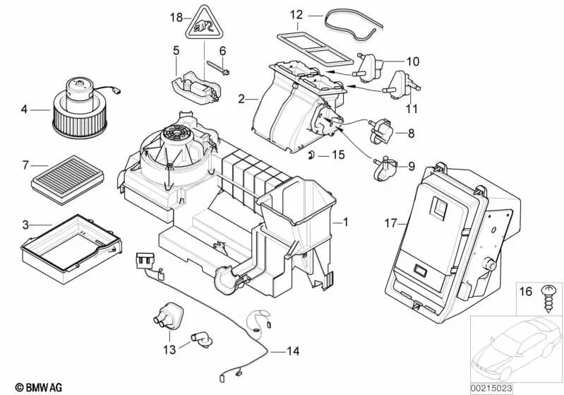 Microfiltro/Filtro de carbón activo para BMW E66 (OEM 64106907746). Original BMW.