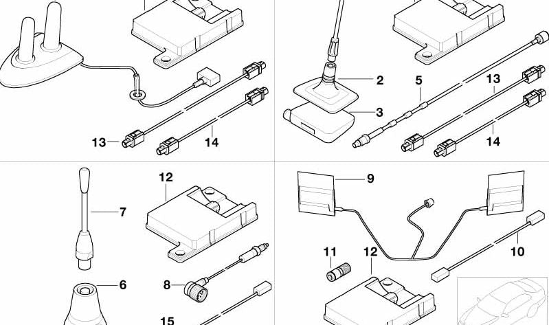 Antenne radio OEM 84506915236 pour BMW E39. BMW d'origine.