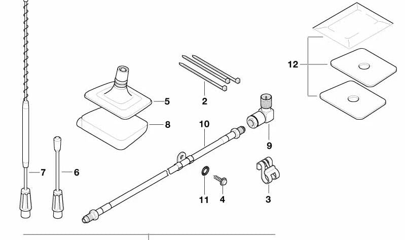 Abrazadera del cable de antena para BMW Serie 5 E39 (OEM 84548369487). Original BMW