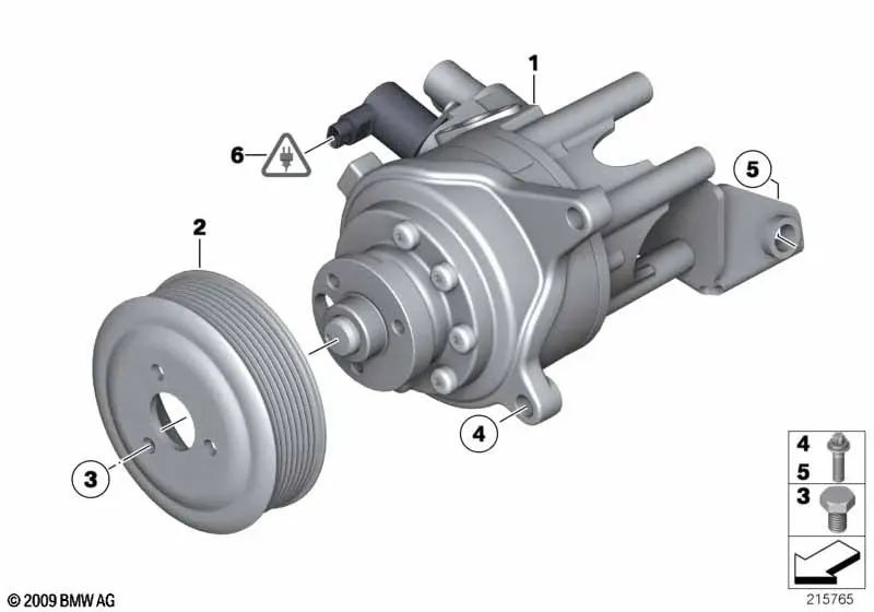 Polea para BMW Serie 5 F07, F10, F11 Serie 6 F06, F12, F13 Serie 7 F01N, F02N (OEM 32427582943). Original BMW.