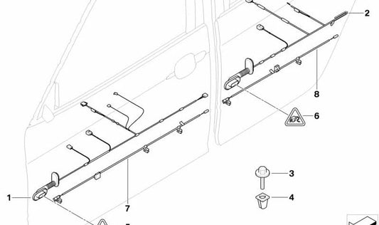 Verkabelung der hinteren Tür für BMW E83N (OEM 61113450857). Original BMW