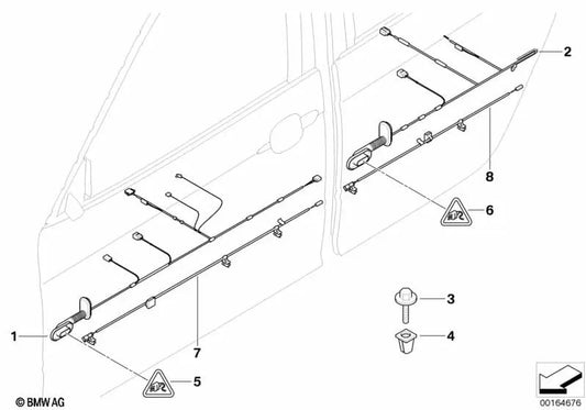 Kabelado para el lado del copiloto para BMW X3 E83, E83N (OEM 61123427751). Original BMW.