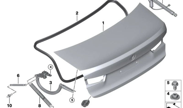 Accionamiento del husillo del portón trasero para BMW Serie 3 G20, G28, G80 (OEM 51247430644). Original BMW.