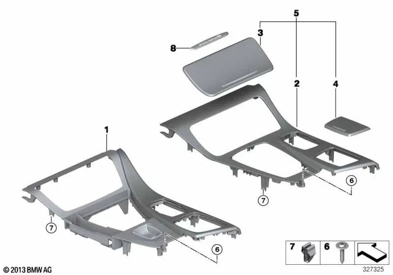 Juego de Molduras para BMW Serie 5 F10, F11 (OEM 51169206393). Original BMW.