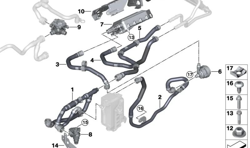 Manguera de refrigerante para BMW Serie 4 G26E, G26F (OEM 64219475682). Original BMW