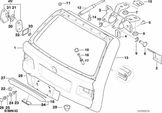 Distanciador 1.0MM para BMW Serie 5 E39 (OEM 41628226060). Original BMW