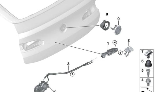 Activación de emblema para BMW X2 F39, U10, X4 F98N, G02N (OEM 51248080625). Original BMW