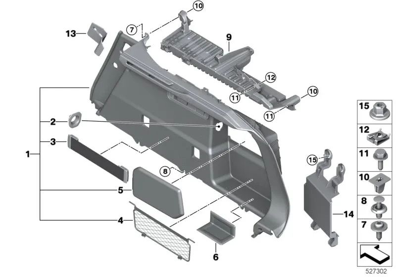 Revestimiento del maletero derecho para BMW X6 G06 (OEM 51477952262). Original BMW.