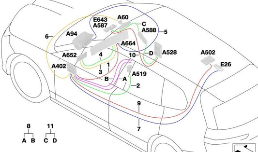 Conductor HSD para BMW i I20 (OEM 61115A3B626). Original BMW