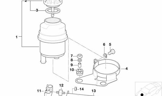 Soporte para la Línea de Retorno para BMW Serie 3 E36 (OEM 32411093241). Original BMW