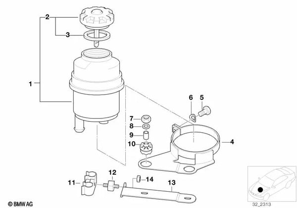 Soporte para Tuberías para BMW Serie 3 E36 (OEM 32411093242). Original BMW